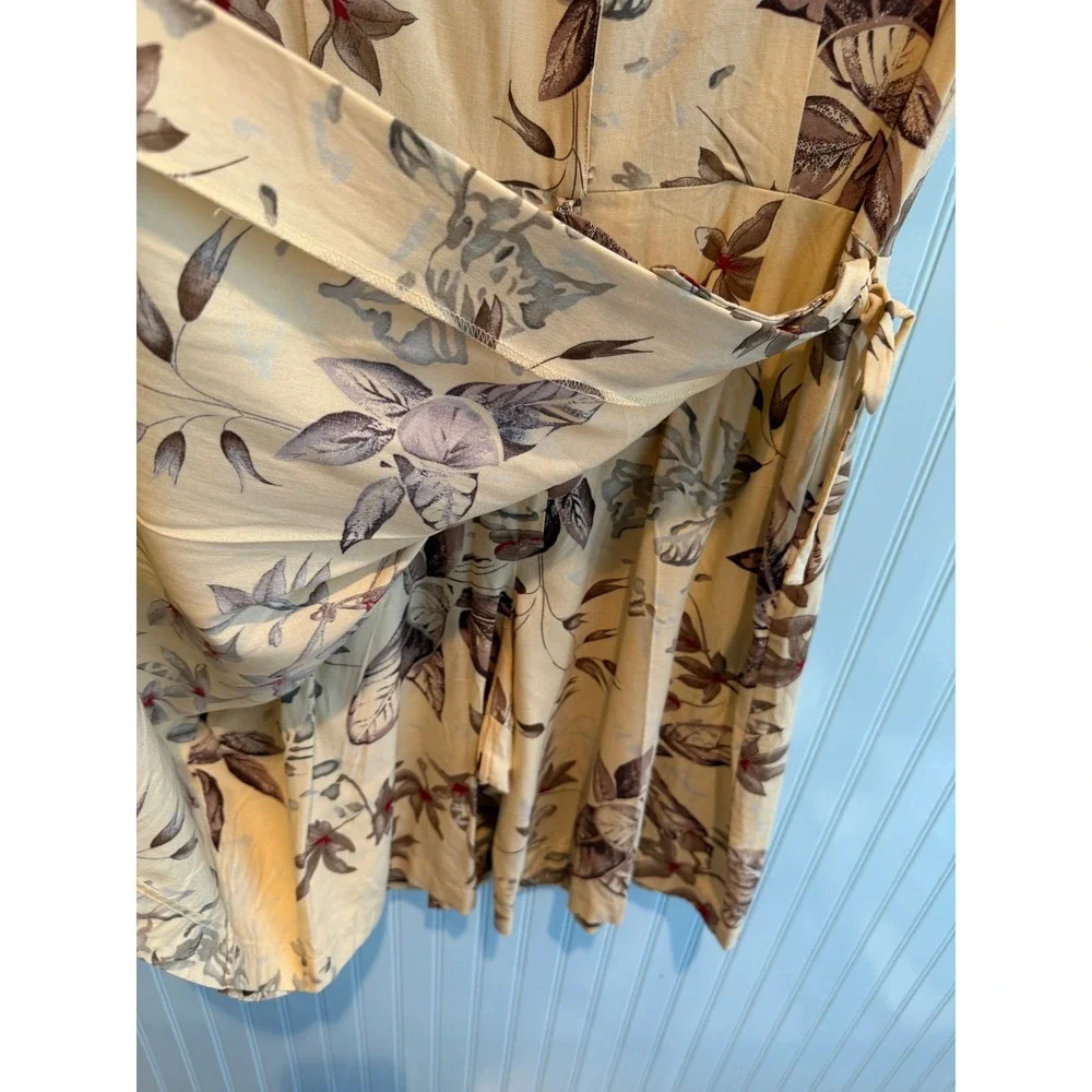 Tiki Revival Norton McNaughton tropical romper& faux‎ wrap Golden Girls Chic